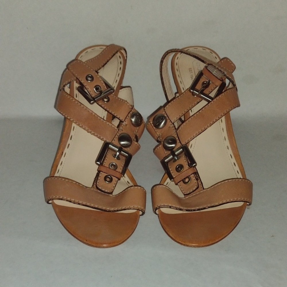 Coach Tan Leather High Heel Sandals (J627)